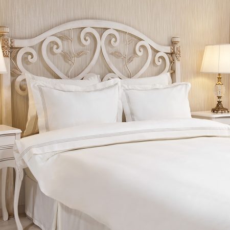 Lenjerie de pat matrimonială High Class Embroidery Sira Ebruli Cream - Imagine 5