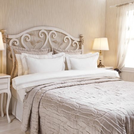 Lenjerie de pat matrimonială High Class Embroidery Sira Ebruli Cream - Imagine 4