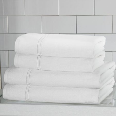 Set 4 Prosoape de Baie Hotel Elegance LUX 650gr/mp Extra SOFT - Albe - Imagine 6
