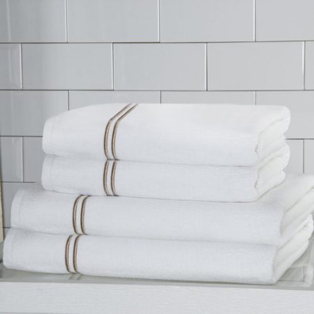 Set 4 Prosoape de Baie Hotel Elegance LUX 650gr/mp Extra SOFT - Albe - Imagine 3