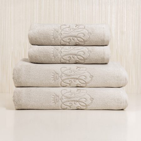 Set 4 Prosoape de Baie Yani Arma LUX 650gr/mp Extra SOFT - Antracit - Luxury embroidery