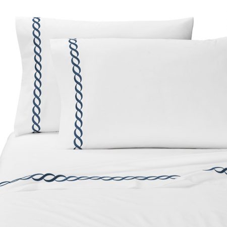 Lenjerie de pat matrimoniala Cable Luxury Embroidery (6 piese) - Imagine 5