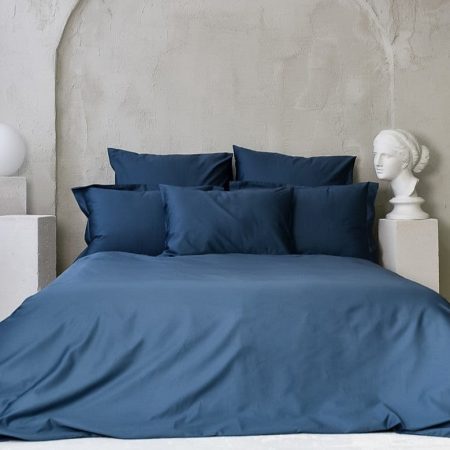 Lenjerie de pat Satin Indigo 100% bumbac, densitate 300TC - Premium - Imagine 3