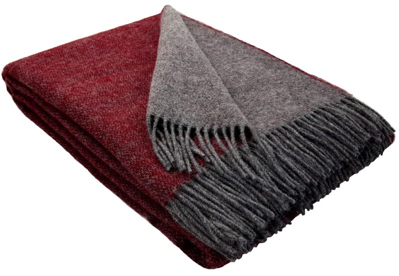 patura lana virgina rosu gri Pătură lână VIRGINĂ cu două fețe - Tirol Red Gray - Pături MERINO