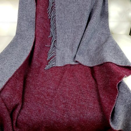 patura lana virgina rosu gri Pătură lână VIRGINĂ cu două fețe - Tirol Red Gray - Imagine 3