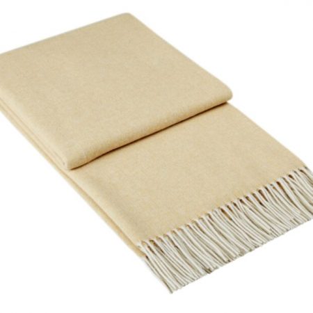 Pătură 90% lână merino și 10% cașmir - Faro Lux Yellow - Imagine 2