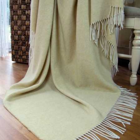 Pătură 90% lână merino și 10% cașmir - Faro Lux Yellow - Imagine 3