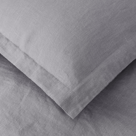 Lenjerie de pat din IN Luxurious French Linen - Gri 185gsm - Imagine 3