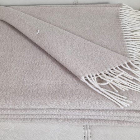 Pătură 100% lână MERINO - Milano Beige White - Imagine 2