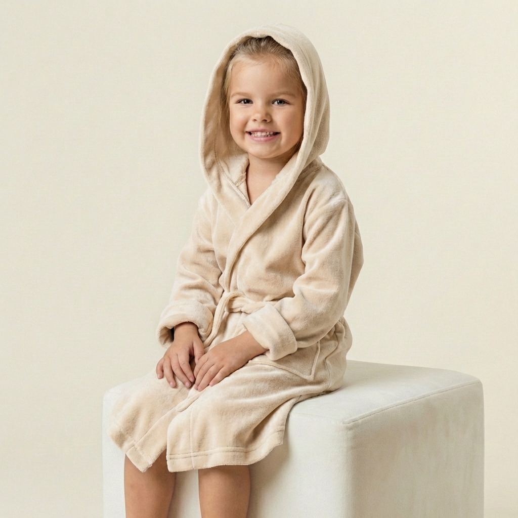 halat de baie copii beige halat de baie copii beige
